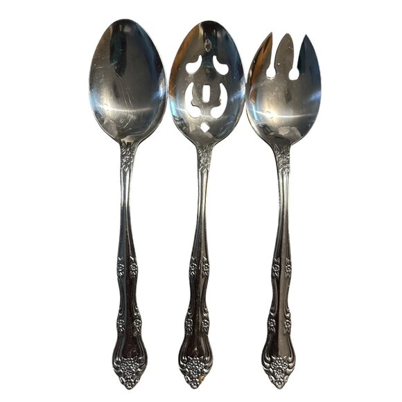 Vintage Stanley Roberts Dream Rose Stainless Steel Serving Set - Picture 2 of 4